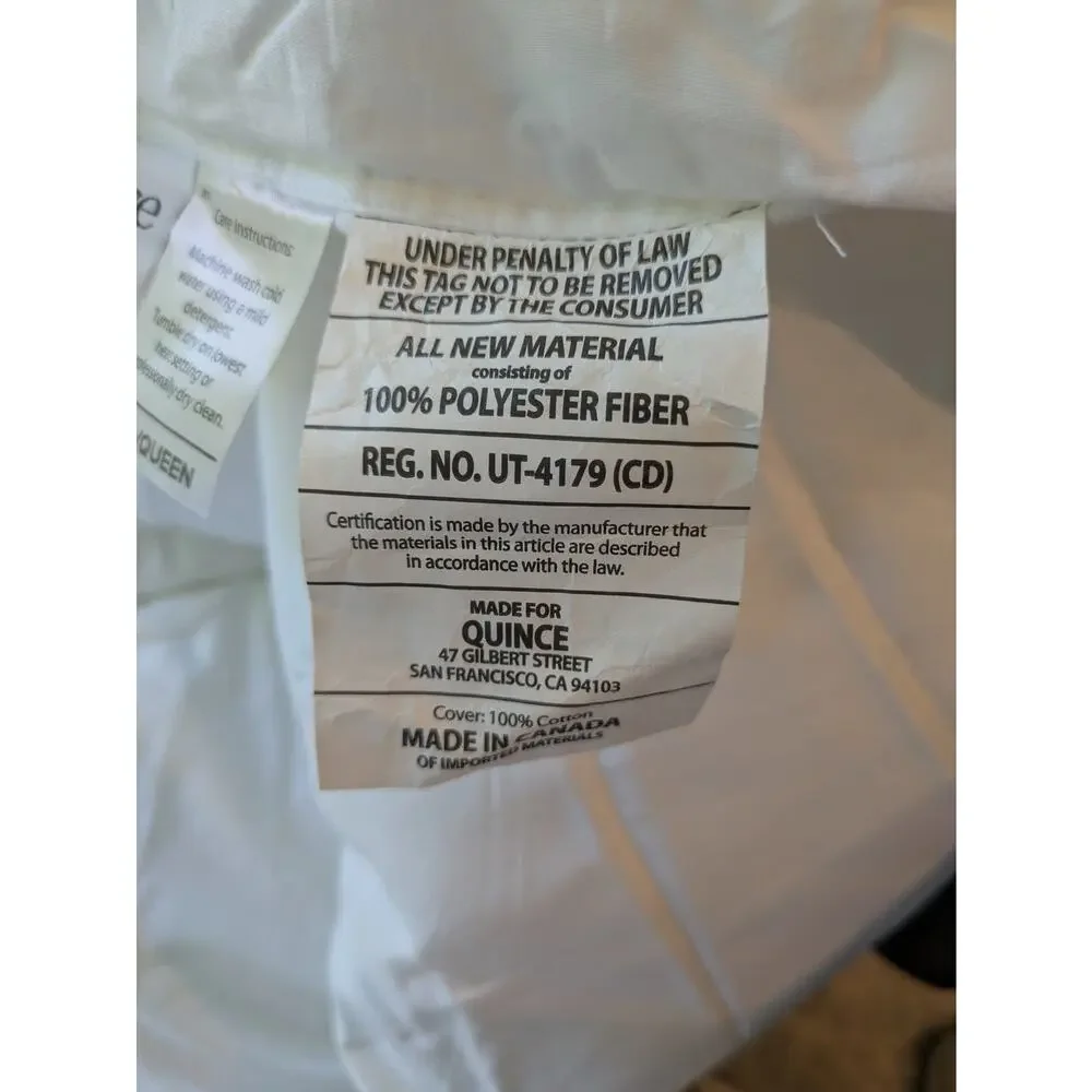 Quince Duvet Insert Full Queen All Season Premium Down Alternative NEW